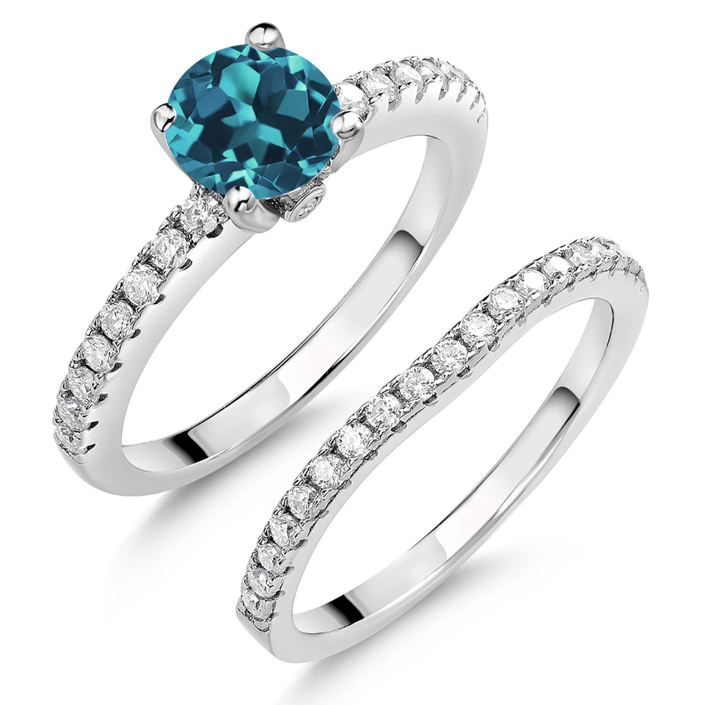London Blue Topaz - November_8_Ring in 925 Sterling Silver
