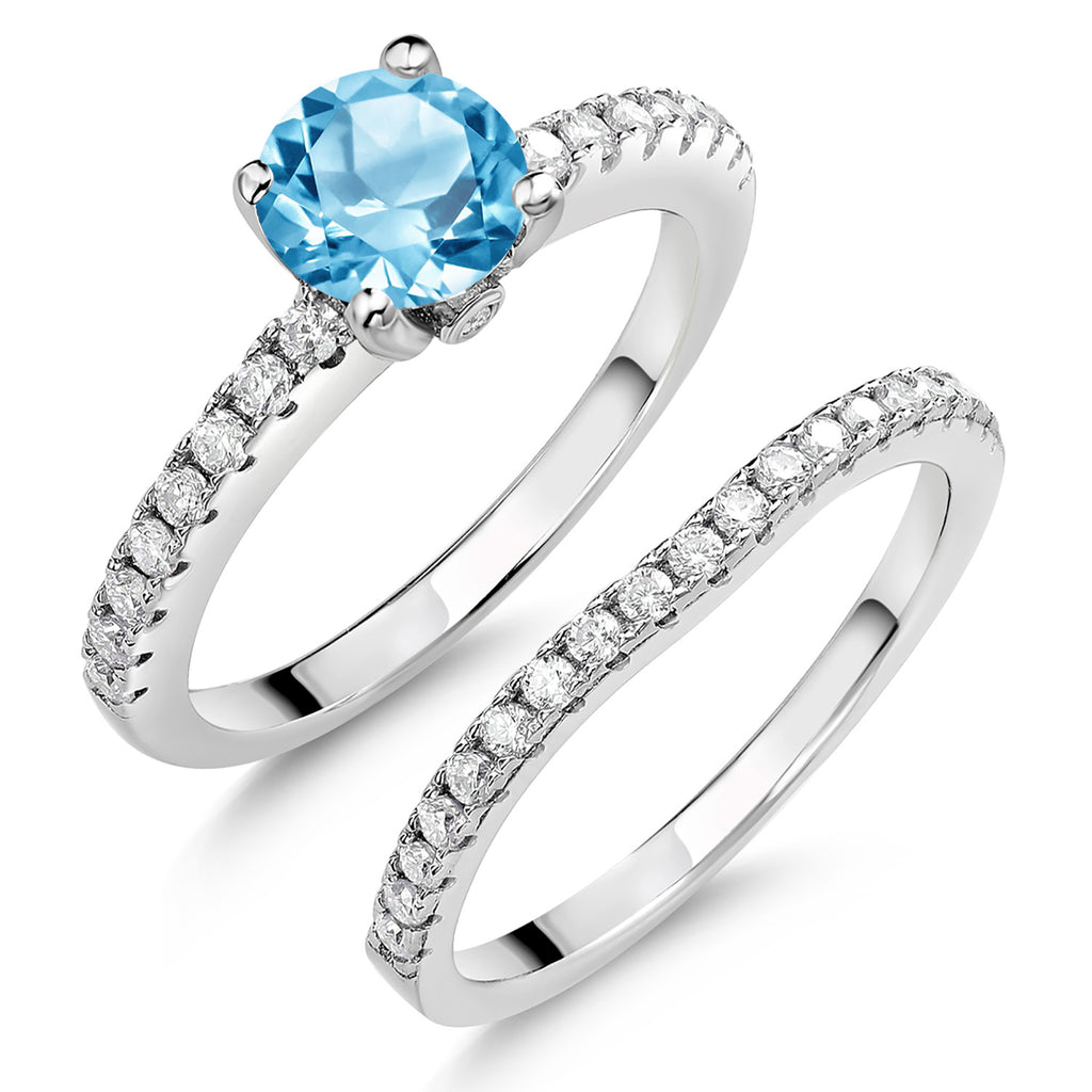 Swiss Blue Topaz - November_8_Ring in 925 Sterling Silver