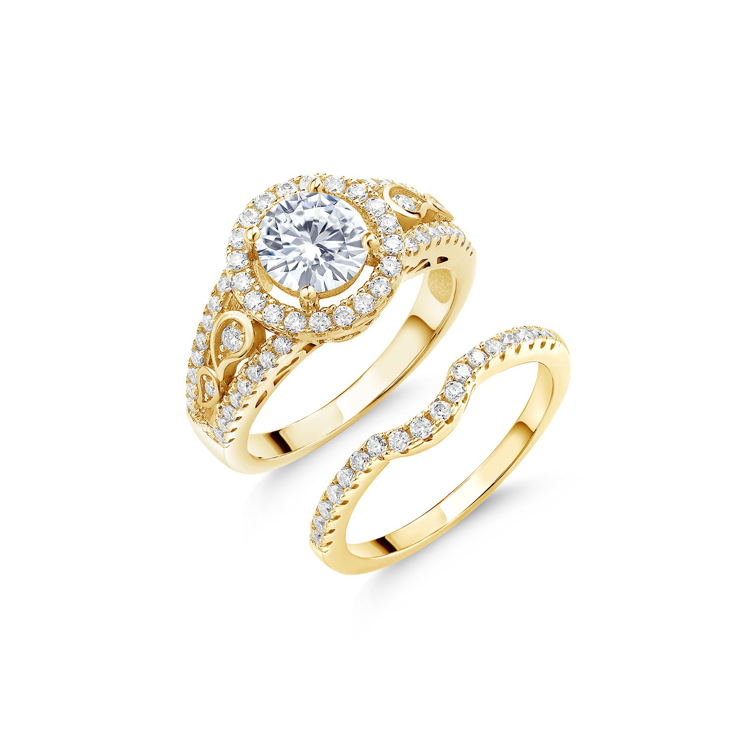 7_Ring in 925 Yellow Gold Plated Silver