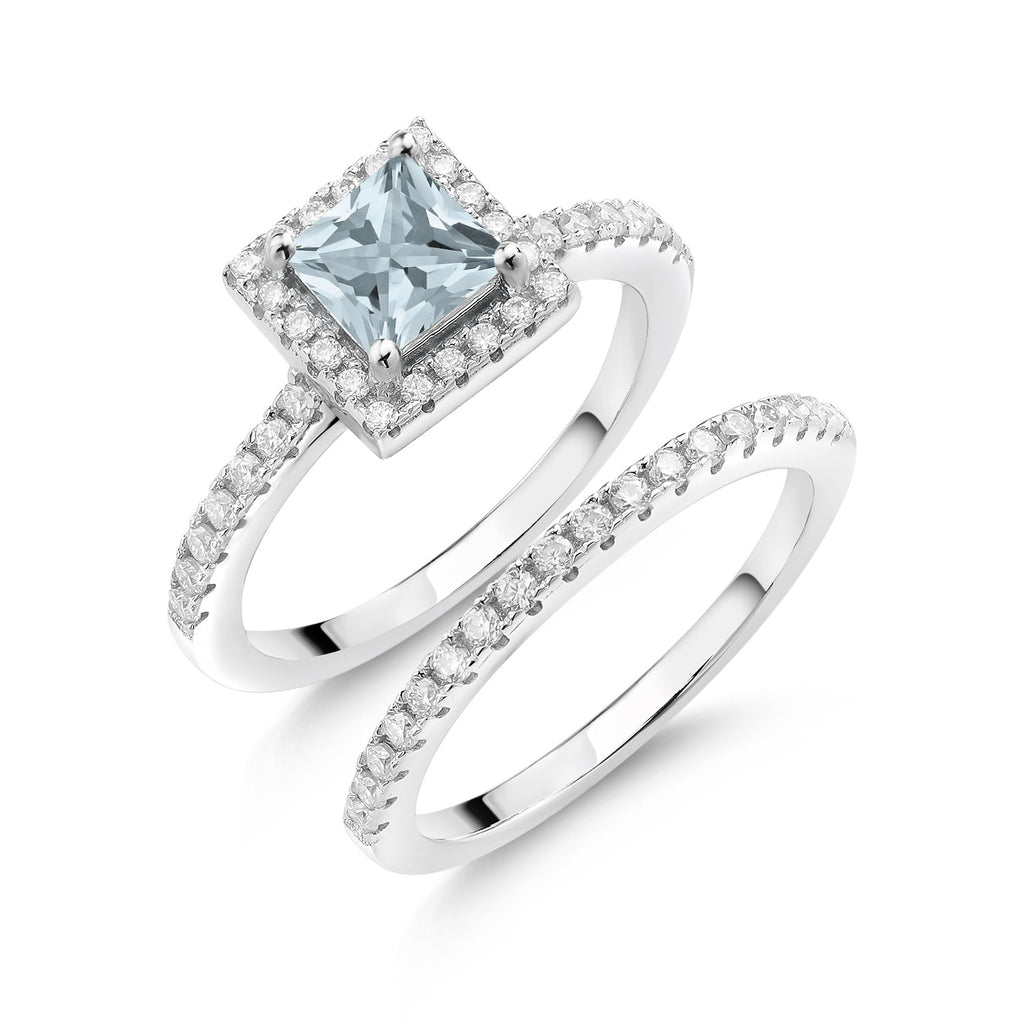 Aquamarine - March_7_Ring in 925 Sterling Silver