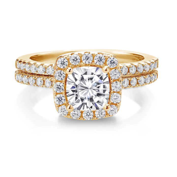 Blue Created Sapphire - September_6_Ring in 925 Yellow Gold Plated Silver