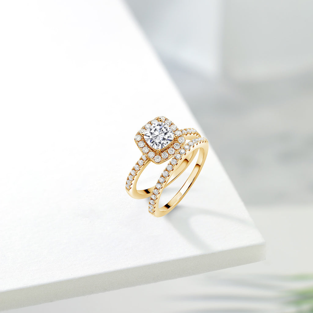 Blue Created Sapphire - September_6_Ring in 925 Yellow Gold Plated Silver