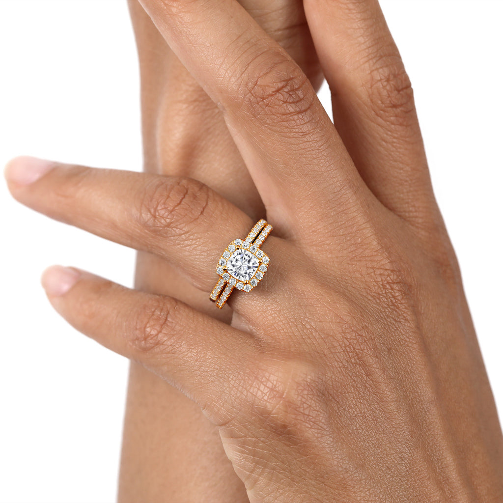 Blue Created Sapphire - September_6_Ring in 925 Yellow Gold Plated Silver