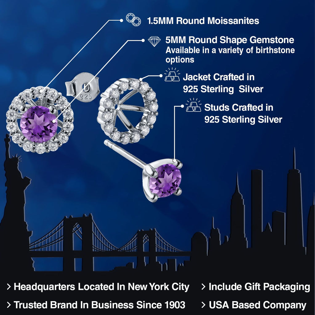 Amethyst - February_Earrings in 925 Sterling Silver