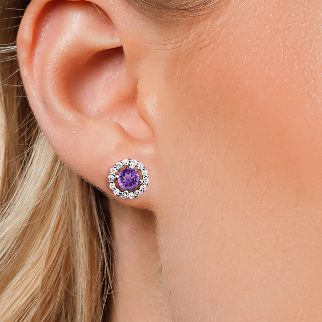 Amethyst - February_Earrings in 925 Sterling Silver