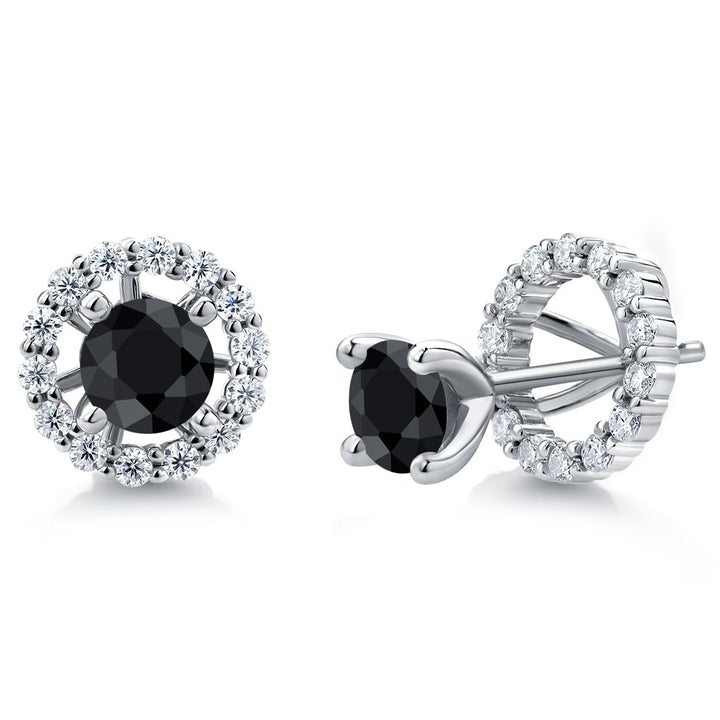 Black Sapphire - September_Earrings in 925 Sterling Silver