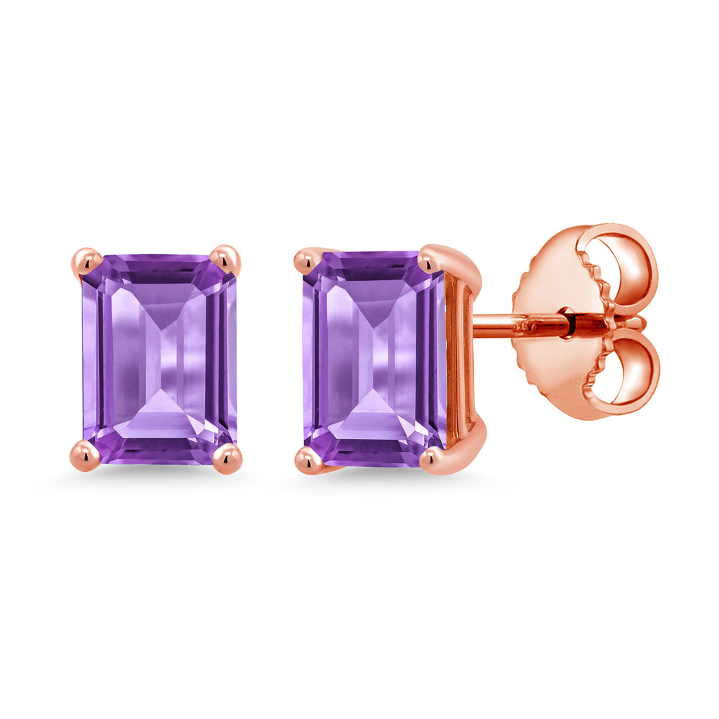 Amethyst - February_Rose Gold Plated Silver_Earrings in Rose Gold Plated Silver