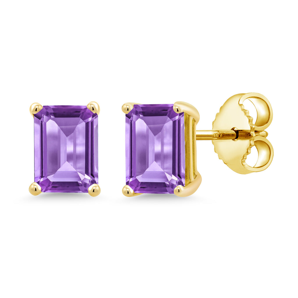 Amethyst - February_Yellow Gold Plated Silver_Earrings in Yellow Gold Plated Silver