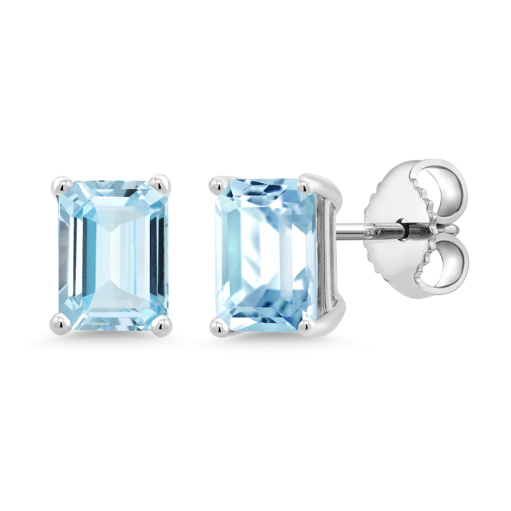Aquamarine - March_Sterling Silver_Earrings in Sterling Silver