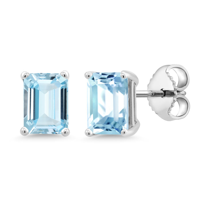 Aquamarine_White_Earrings in White