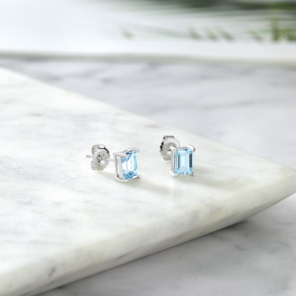 Sky Blue_Sterling Silver_Earrings in Sterling Silver