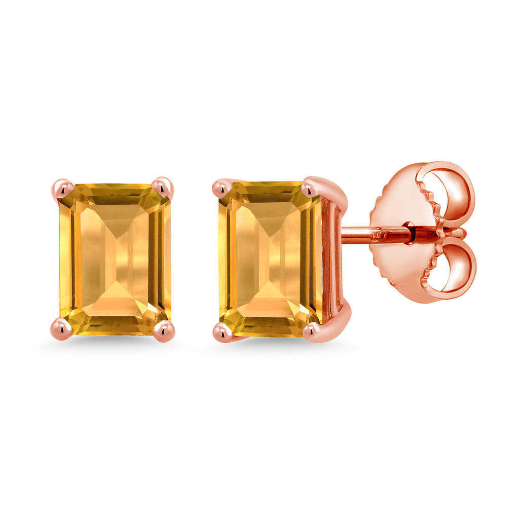 Citrine - November_Rose Gold Plated Silver_Earrings in Rose Gold Plated Silver