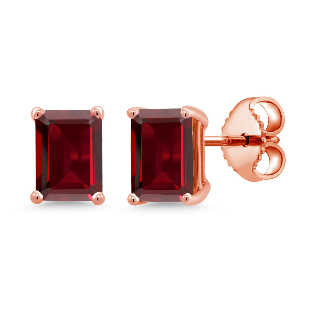 Garnet - January_Rose Gold Plated Silver_Earrings in Rose Gold Plated Silver