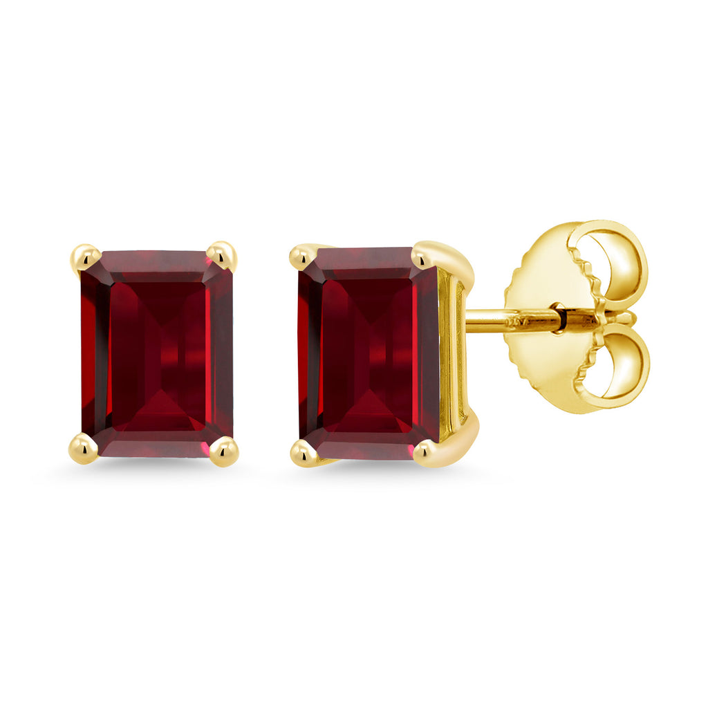 Garnet - January_Yellow Gold Plated Silver_Earrings in Yellow Gold Plated Silver