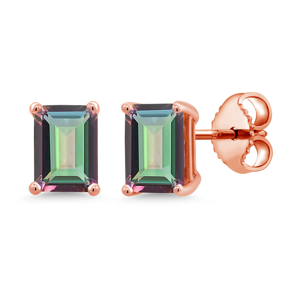Green Mystic Topaz_Rose Gold Plated Silver_Earrings in Rose Gold Plated Silver