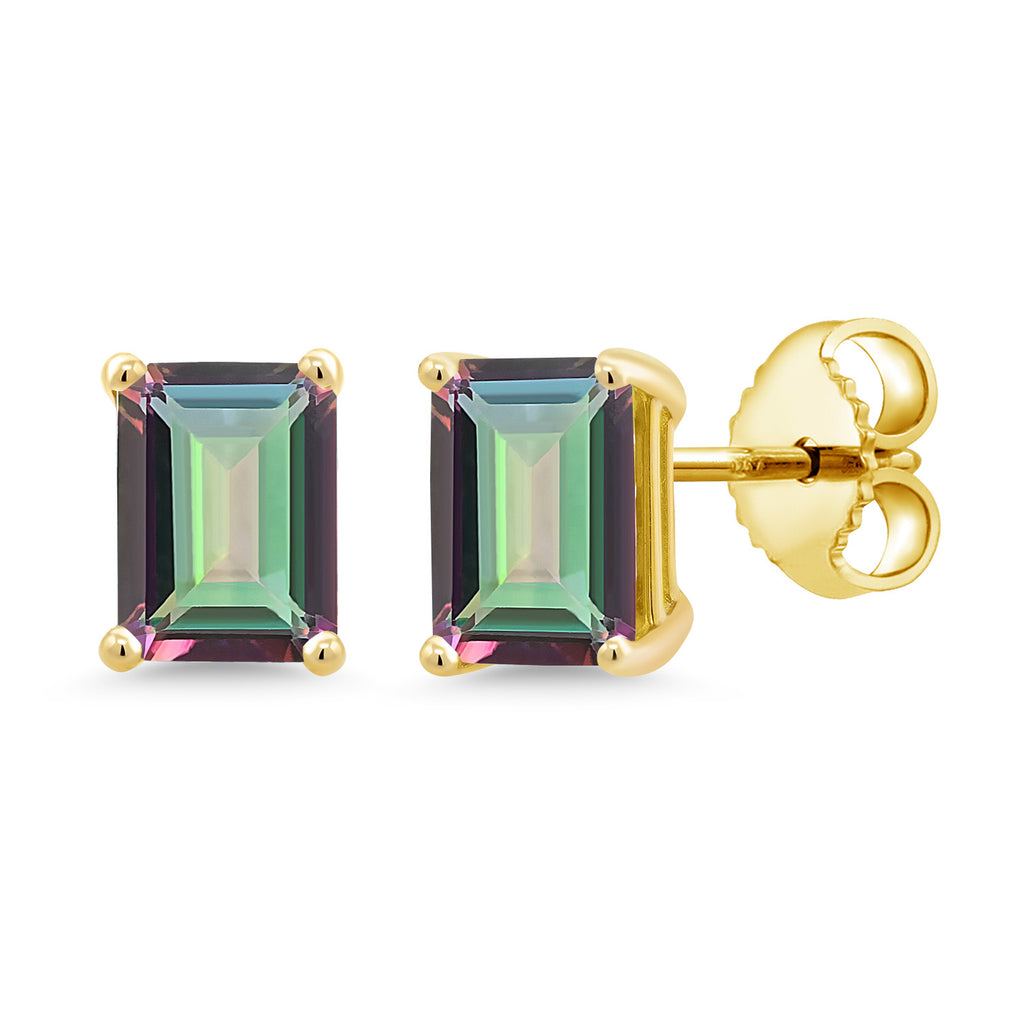 Green Mystic Topaz_Yellow Gold Plated Silver_Earrings in Yellow Gold Plated Silver