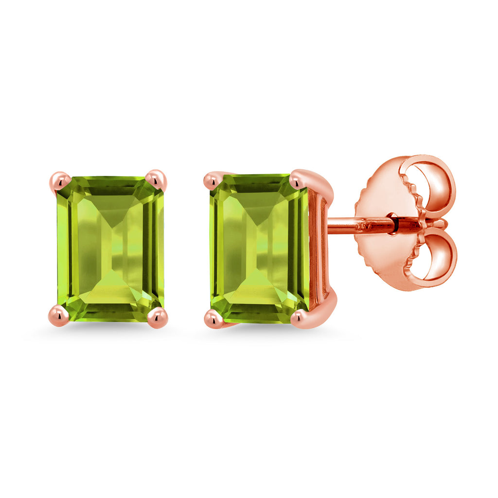 Peridot - August_Rose Gold Plated Silver_Earrings in Rose Gold Plated Silver