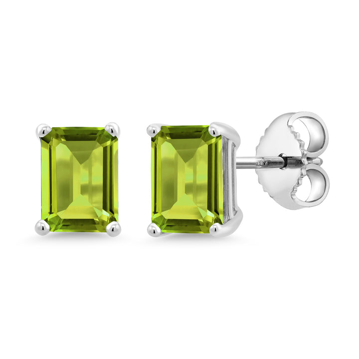 Peridot_White_Earrings in White