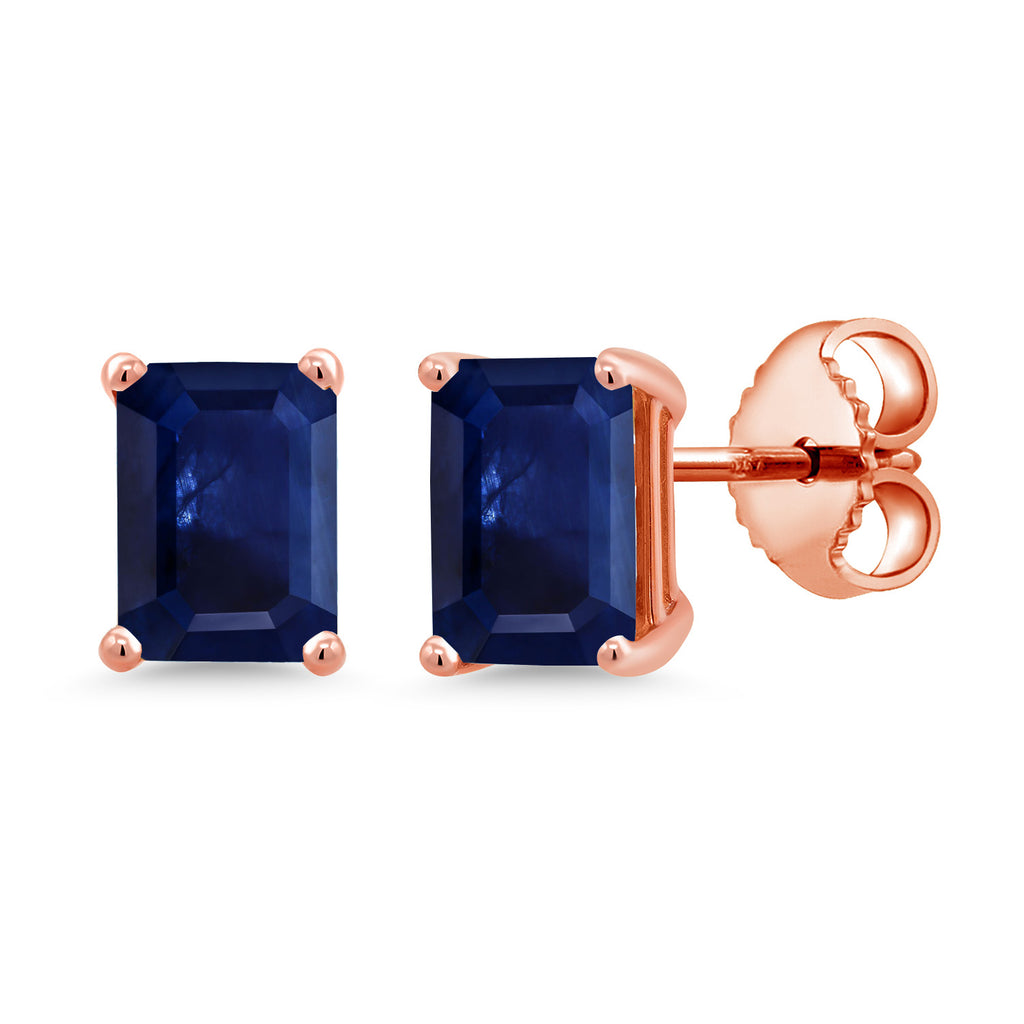 Blue Sapphire - September_Rose Gold Plated Silver_Earrings in Rose Gold Plated Silver