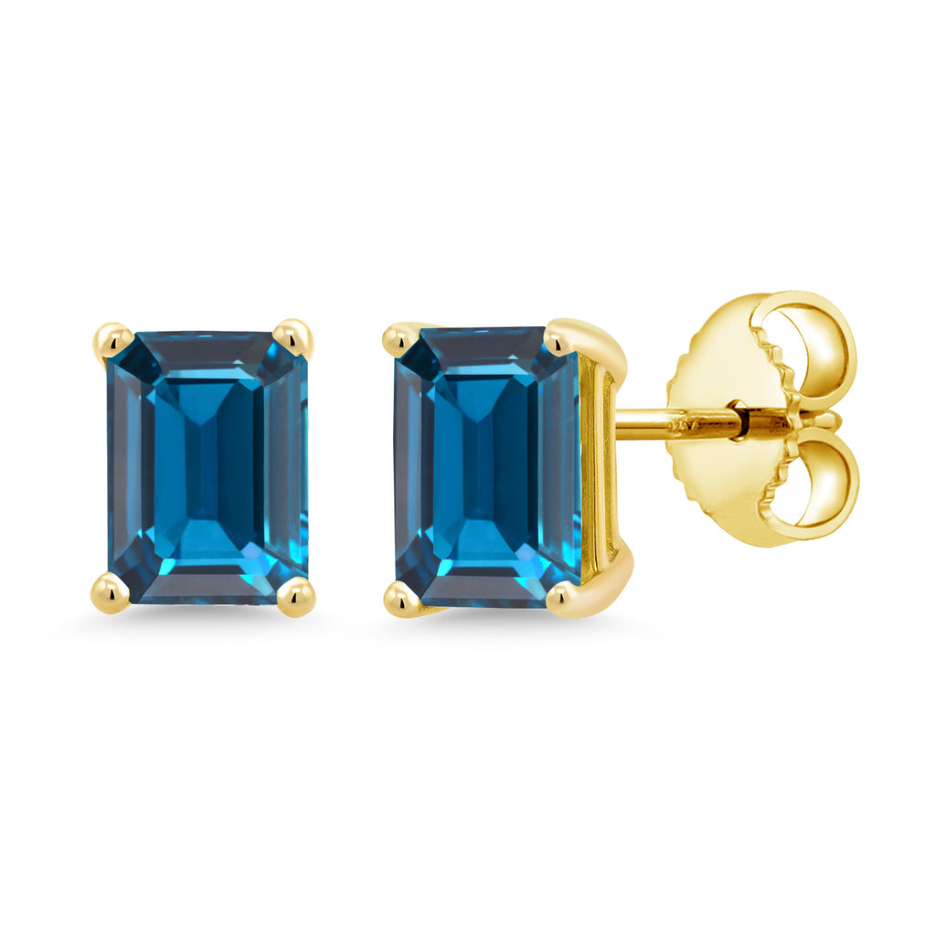 London Blue Topaz - November_Yellow Gold Plated Silver_Earrings in Yellow Gold Plated Silver