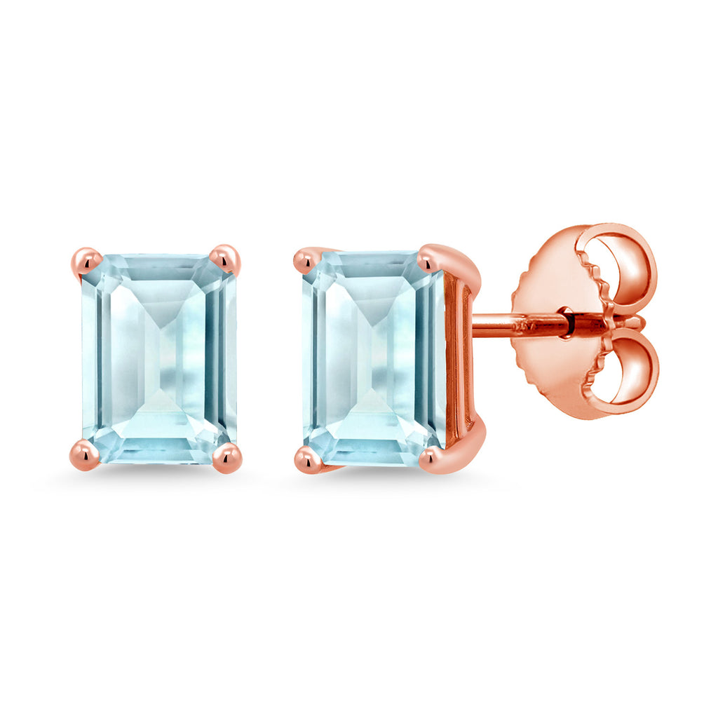 Sky Blue Topaz - November_Rose Gold Plated Silver_Earrings in Rose Gold Plated Silver