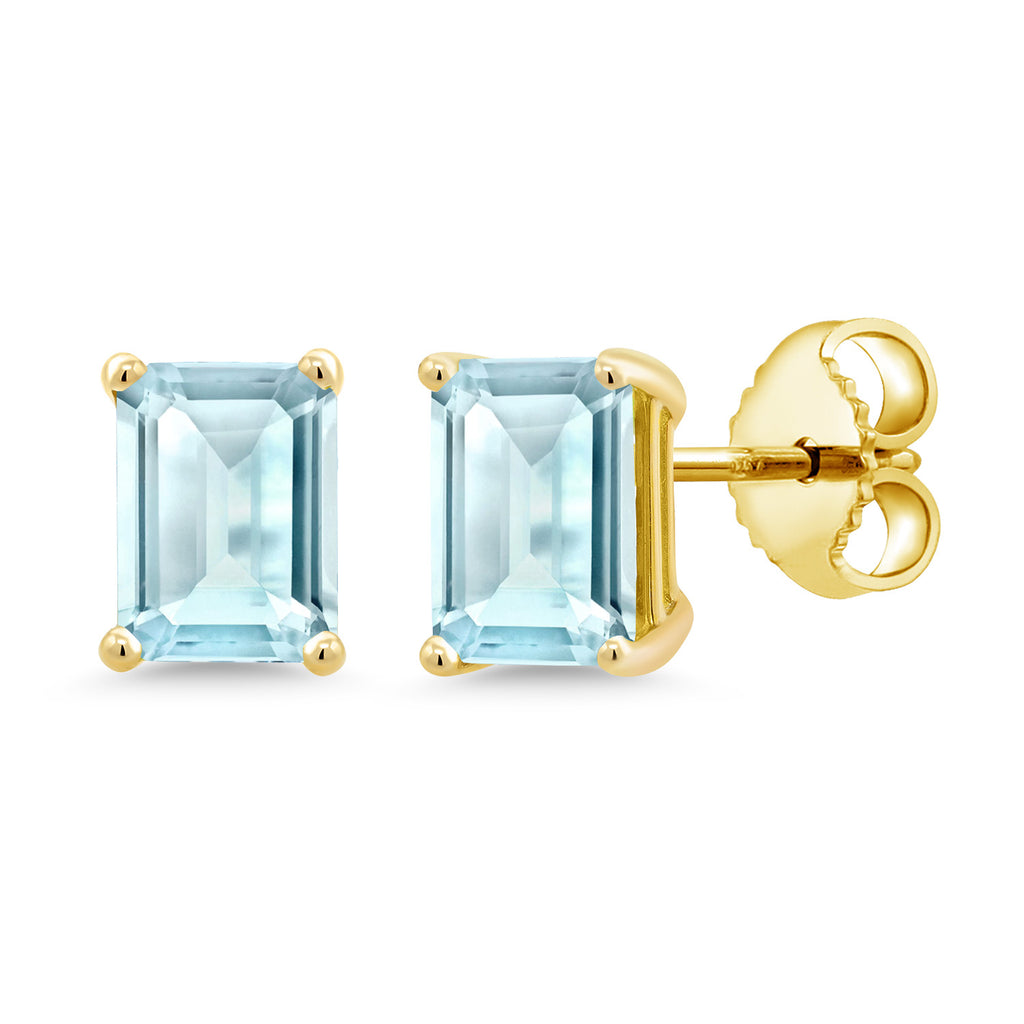 Sky Blue Topaz - November_Yellow Gold Plated Silver_Earrings in Yellow Gold Plated Silver