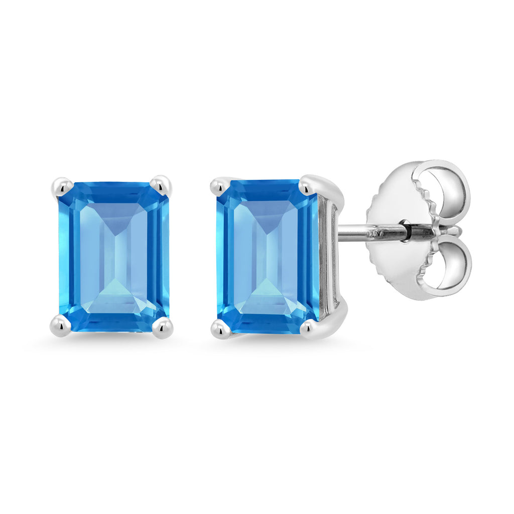 Swiss Blue Topaz - November_Sterling Silver_Earrings in Sterling Silver