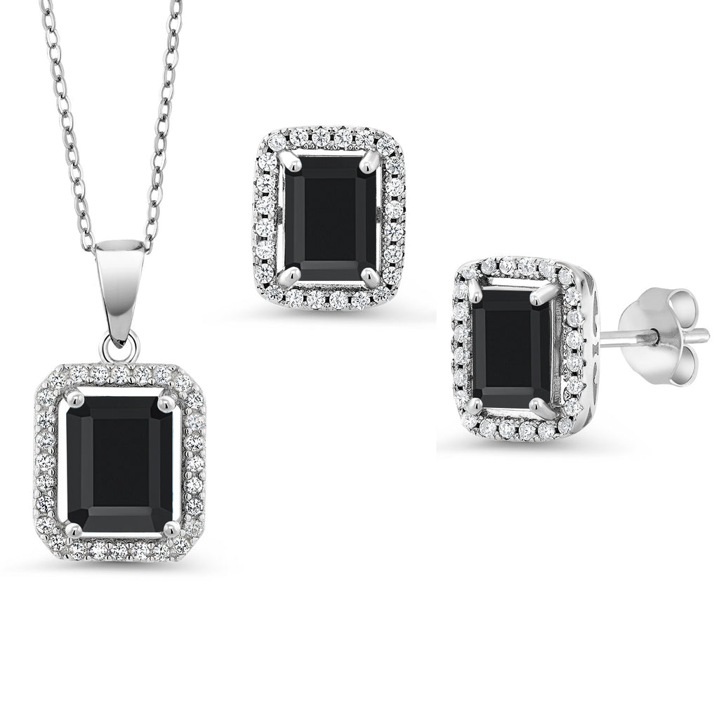 Onyx - December_Sterling Silver_Pendant Earrings Set in Sterling Silver