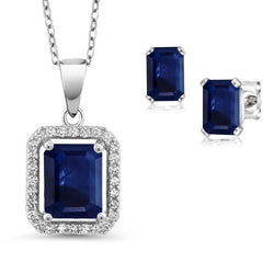 Pendant Earrings Set in 925 Sterling Silver