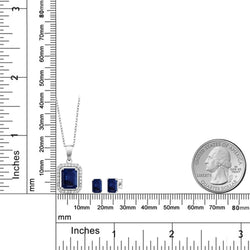 Pendant Earrings Set in 925 Sterling Silver