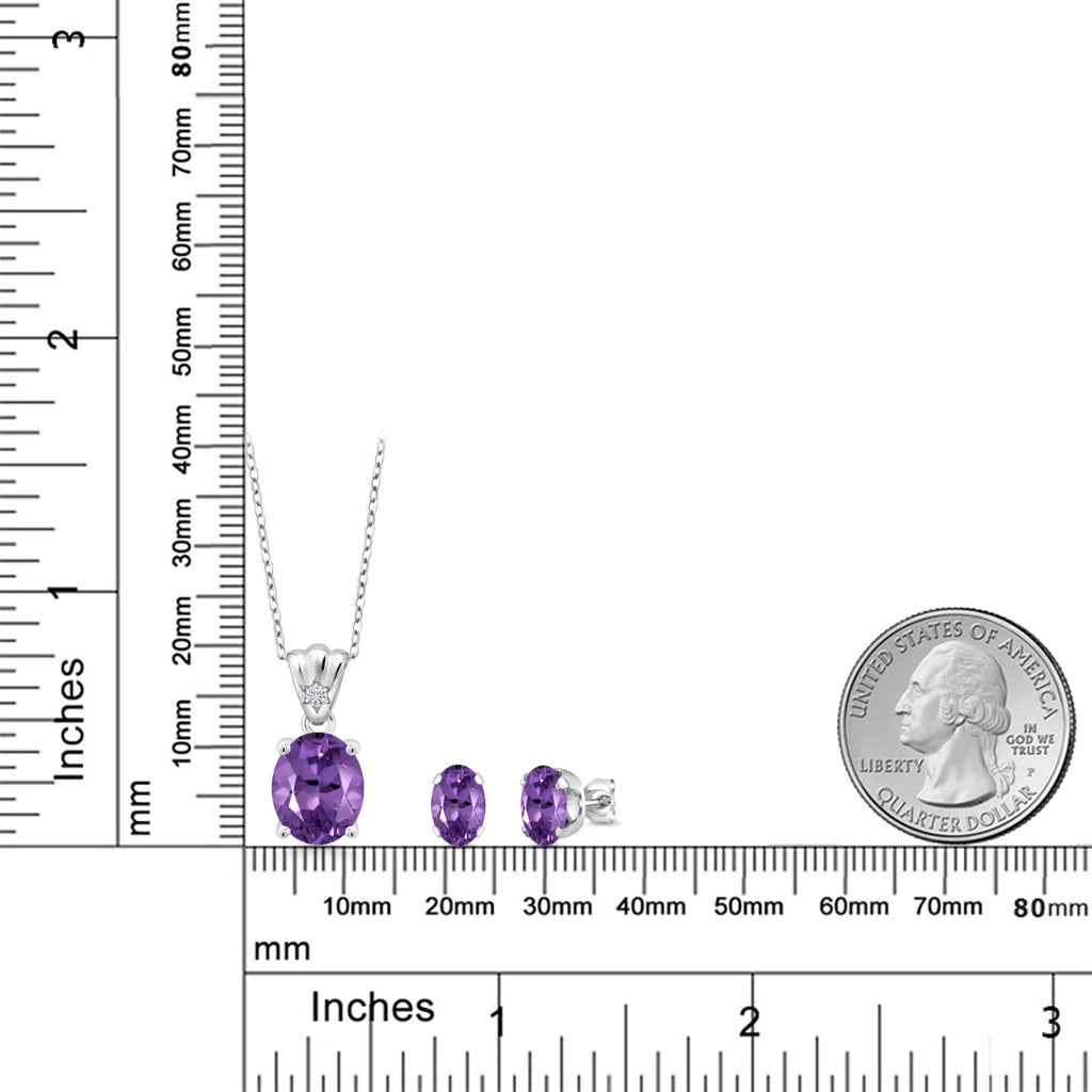 Pendant Earrings Set in 925 Sterling Silver