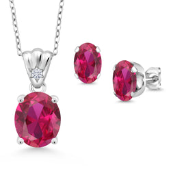 Pendant Earrings Set in 925 Sterling Silver