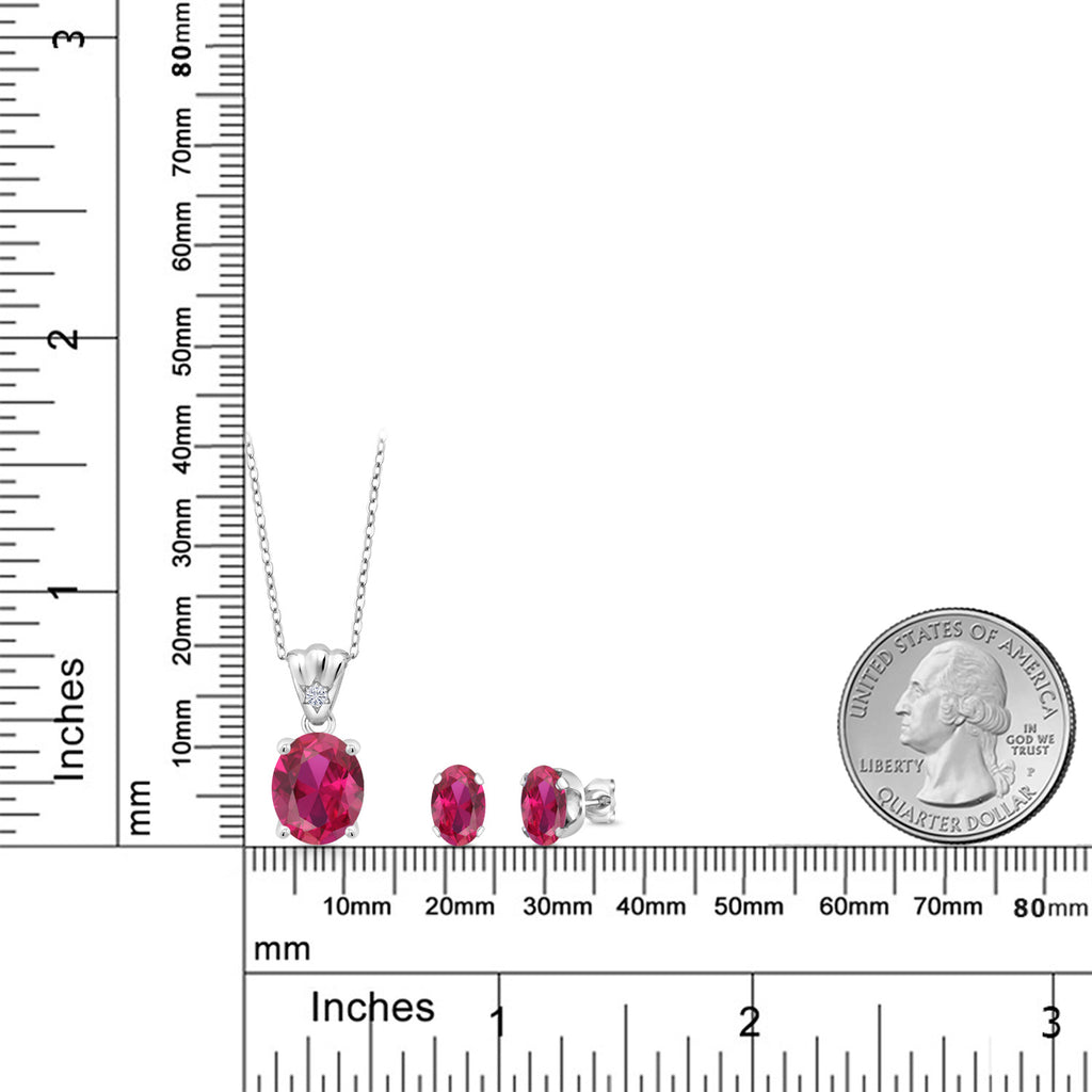Pendant Earrings Set in 925 Sterling Silver