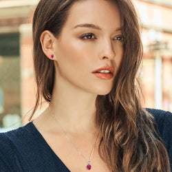 Pendant Earrings Set in 925 Sterling Silver
