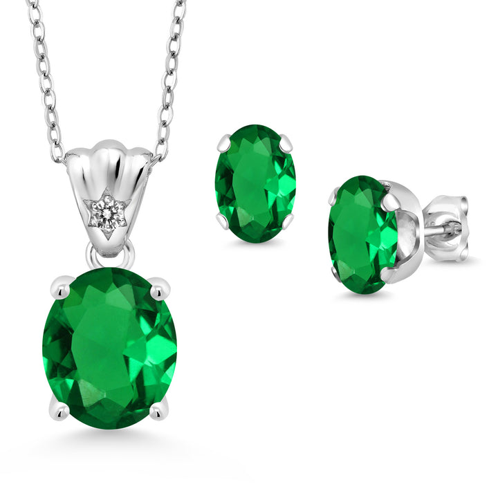 Pendant Earrings Set in 925 Sterling Silver