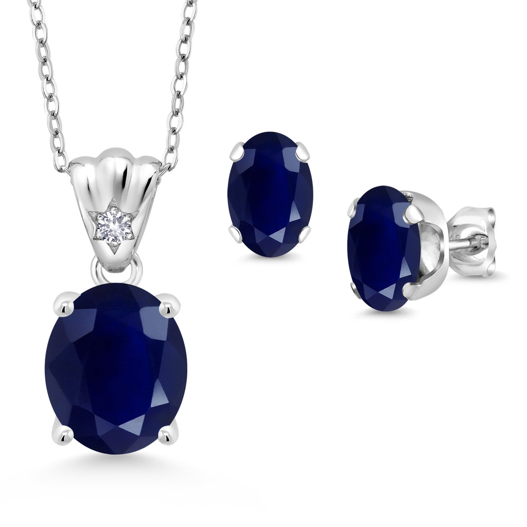 Pendant Earrings Set in 925 Sterling Silver
