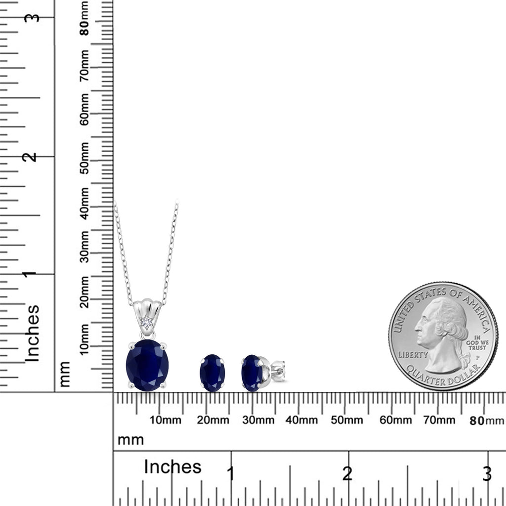Pendant Earrings Set in 925 Sterling Silver