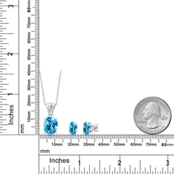 Pendant Earrings Set in 925 Sterling Silver