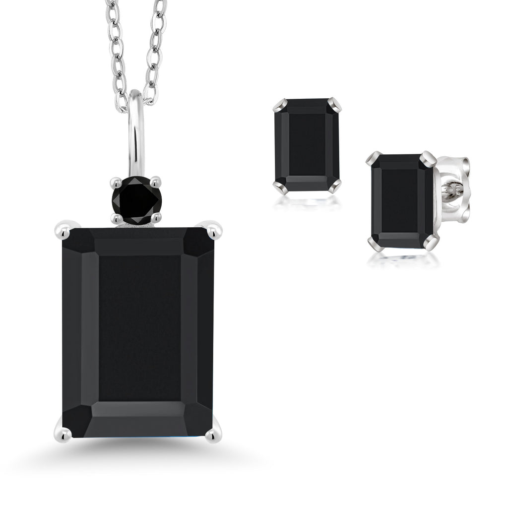 Pendant Earrings Set in 925 Sterling Silver