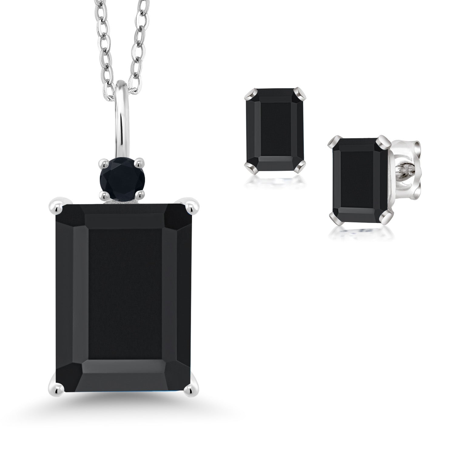 Pendant Earrings Set in 925 Sterling Silver