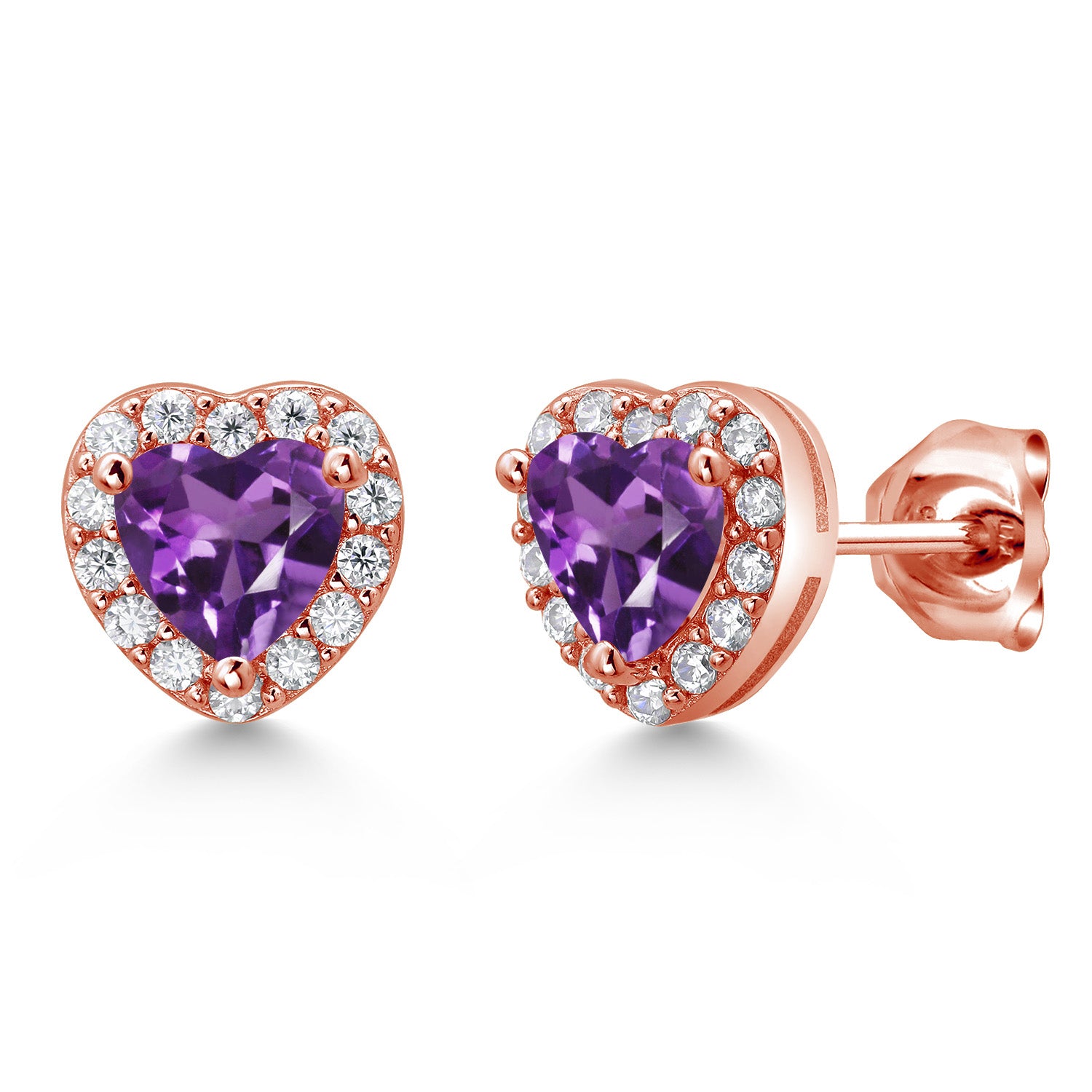 Amethyst - February_Rose Gold Plated Silver_Earrings in Rose Gold Plated Silver