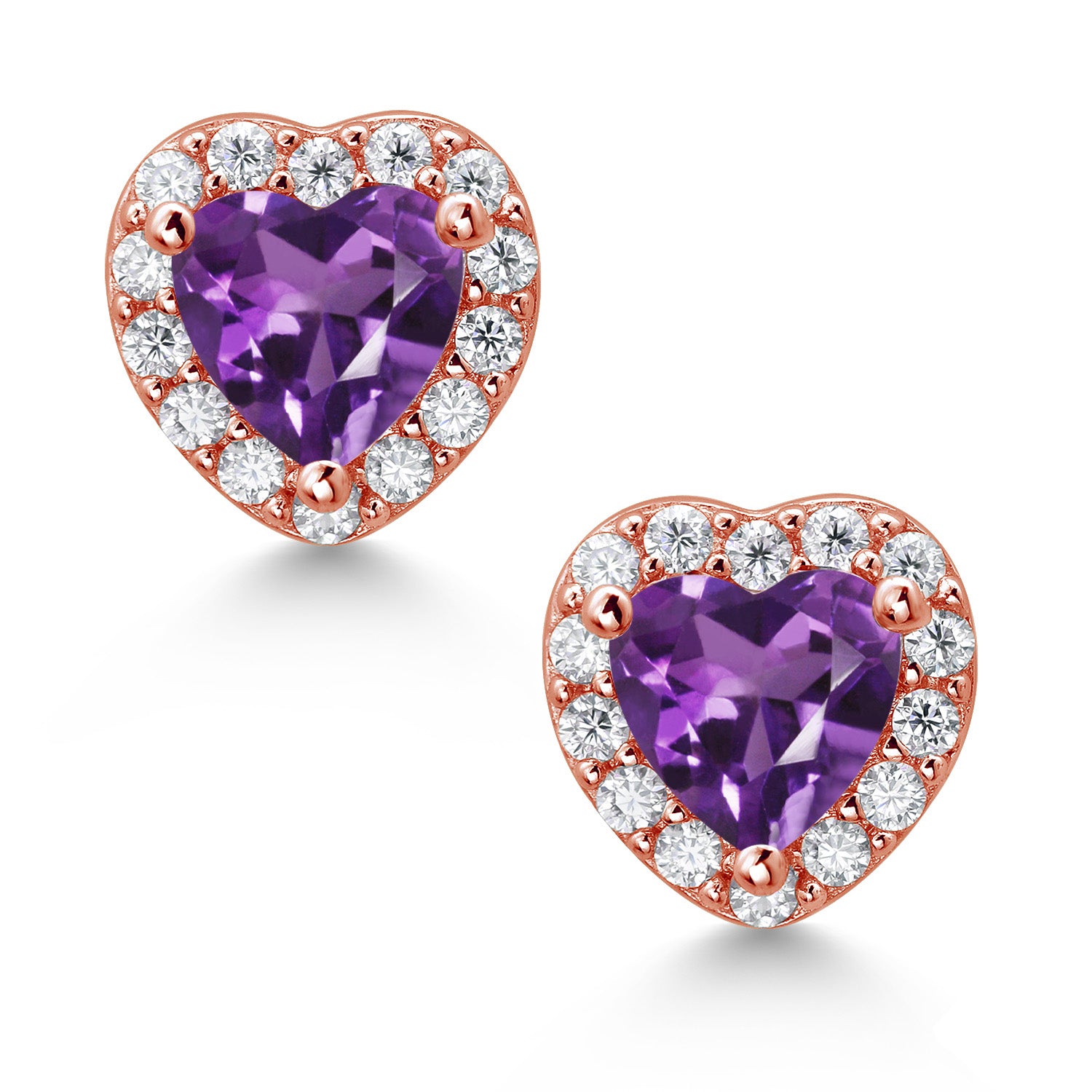 Amethyst - February_Rose Gold Plated Silver_Earrings in Rose Gold Plated Silver