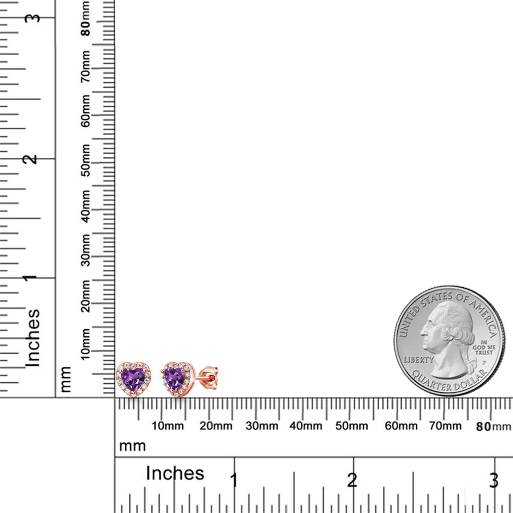 Amethyst - February_Rose Gold Plated Silver_Earrings in Rose Gold Plated Silver