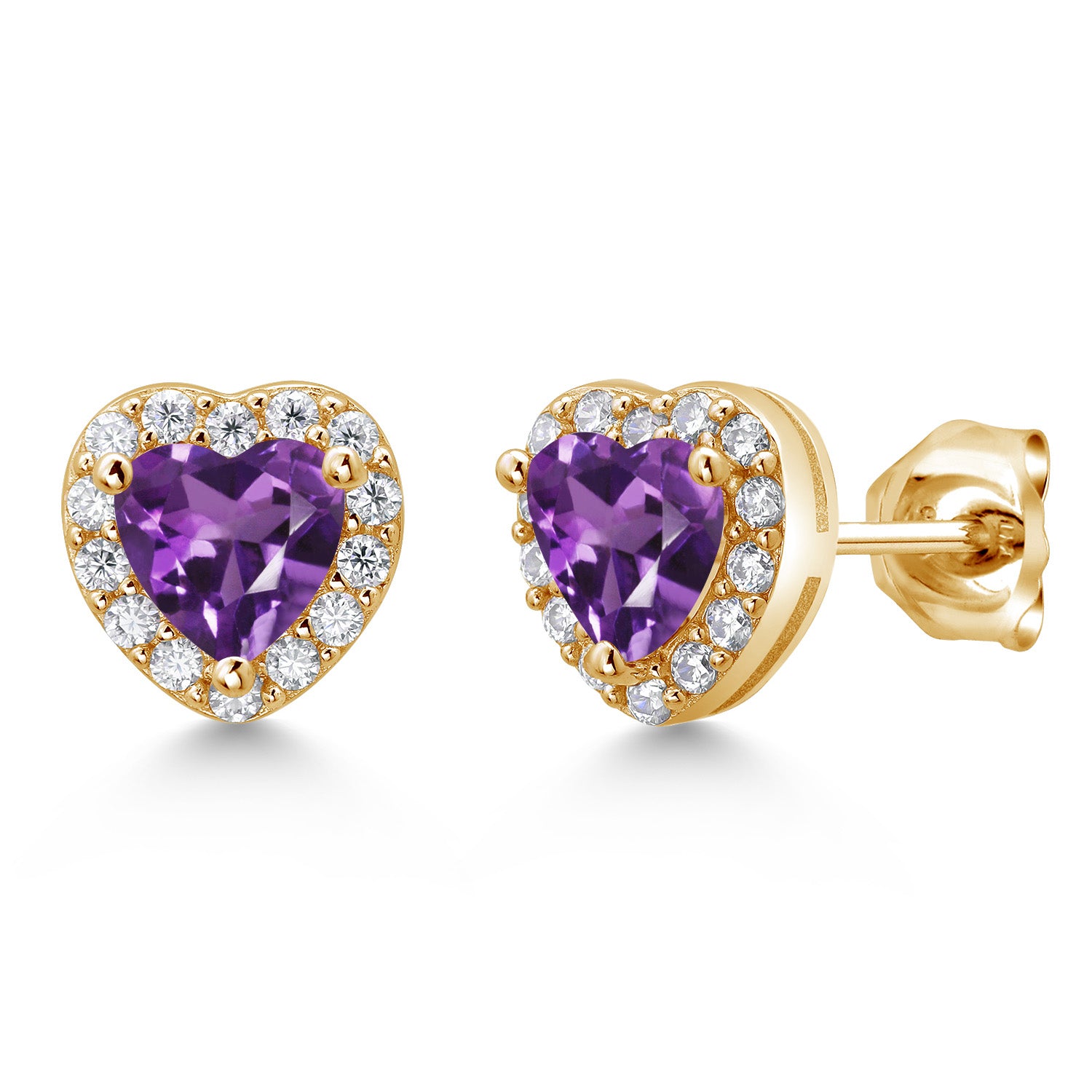 Amethyst - February_Yellow Gold Plated Silver_Earrings in Yellow Gold Plated Silver
