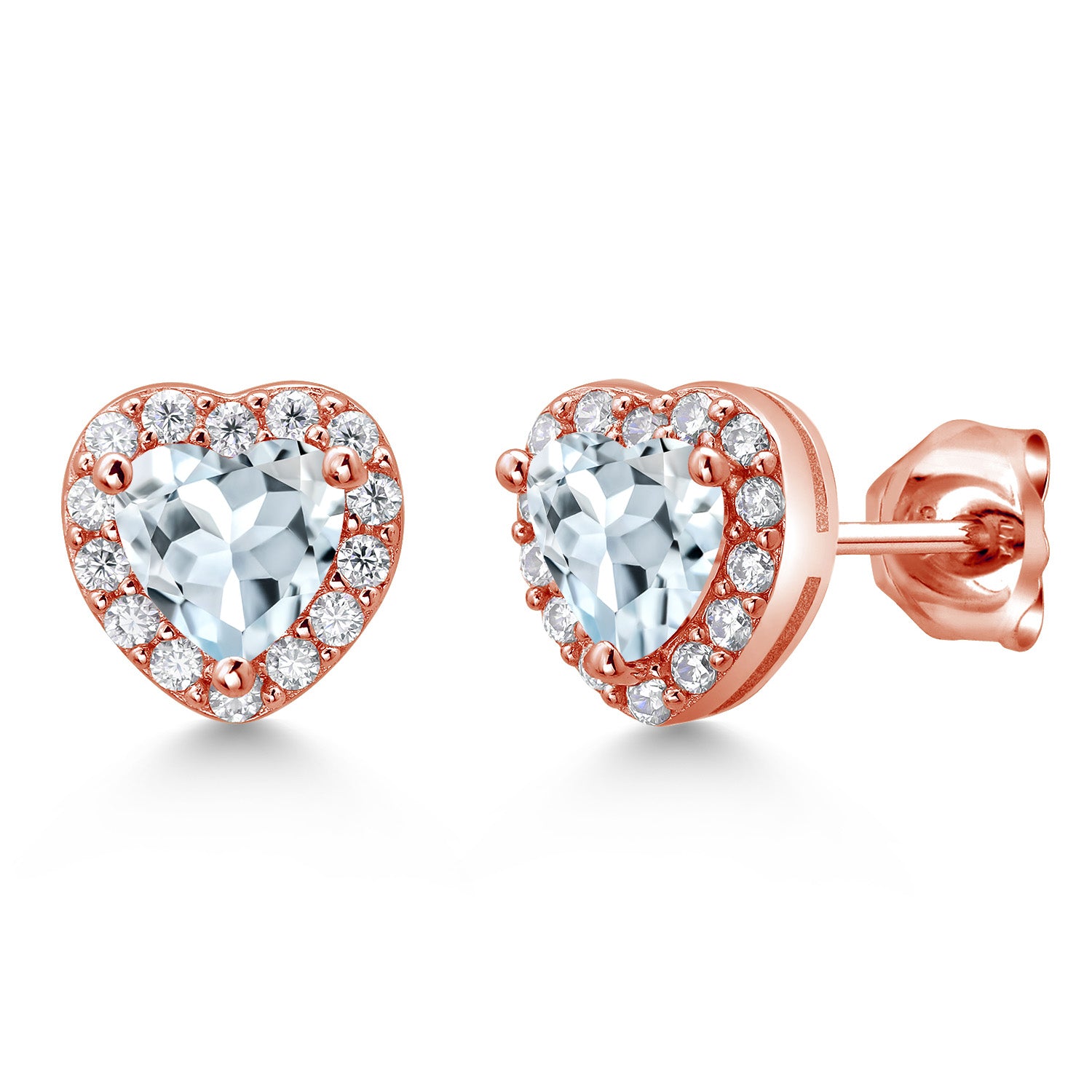 Aquamarine - March_Rose Gold Plated Silver_Earrings in Rose Gold Plated Silver