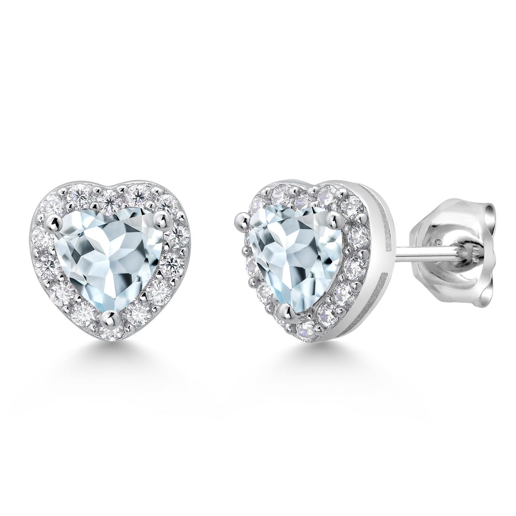 Aquamarine - March_Sterling Silver_Earrings in Sterling Silver