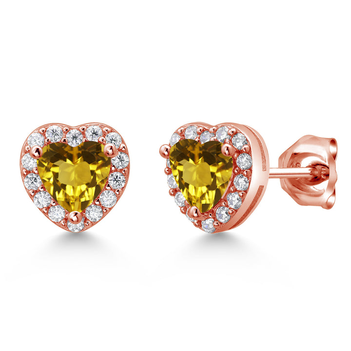 Citrine - November_Rose Gold Plated Silver_Earrings in Rose Gold Plated Silver