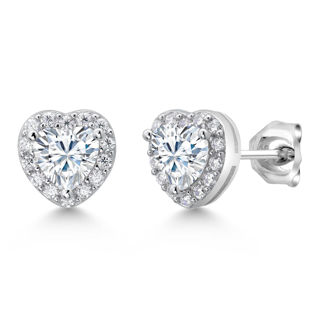 White Moissanite - April_Sterling Silver_Earrings in Sterling Silver