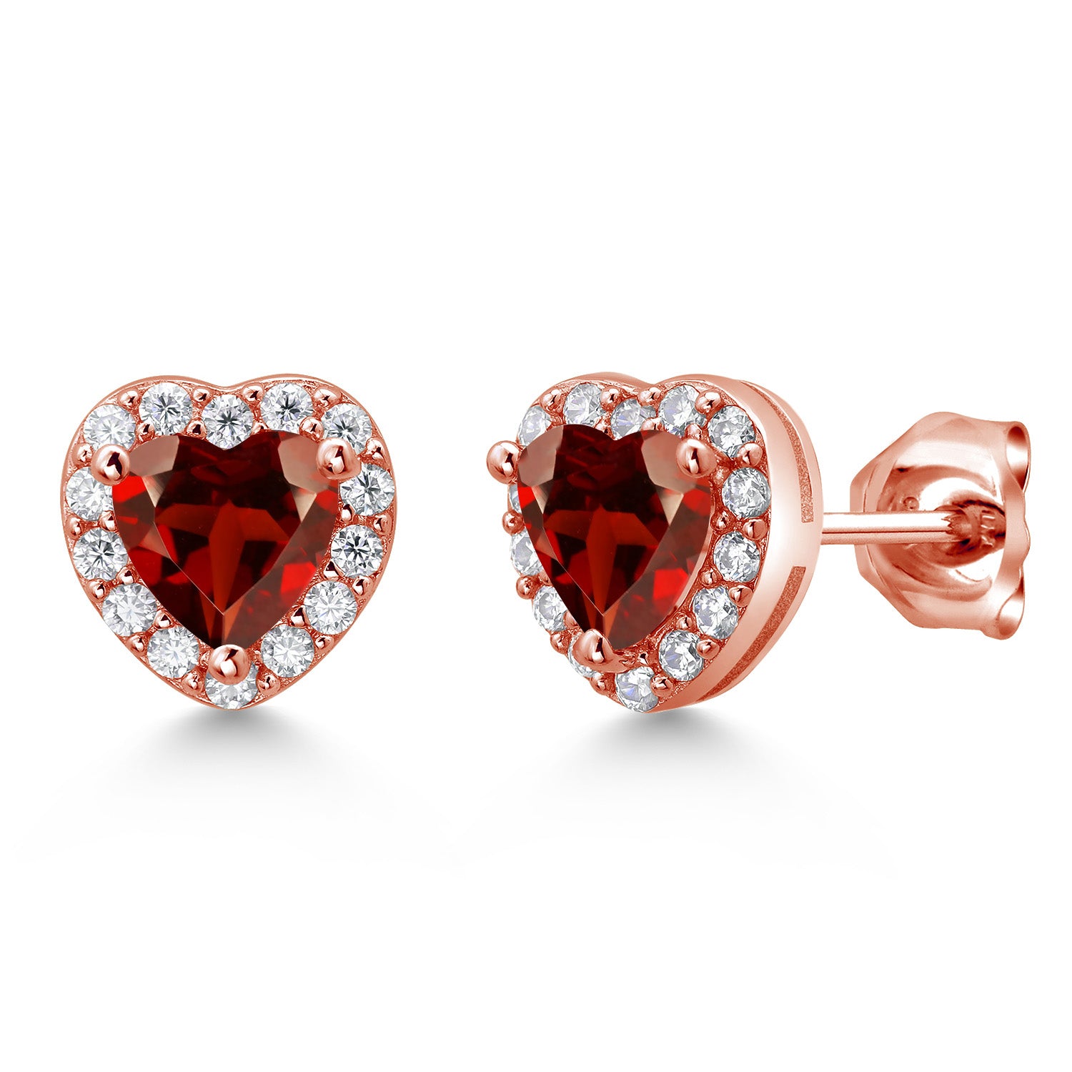 Garnet - January_Rose Gold Plated Silver_Earrings in Rose Gold Plated Silver