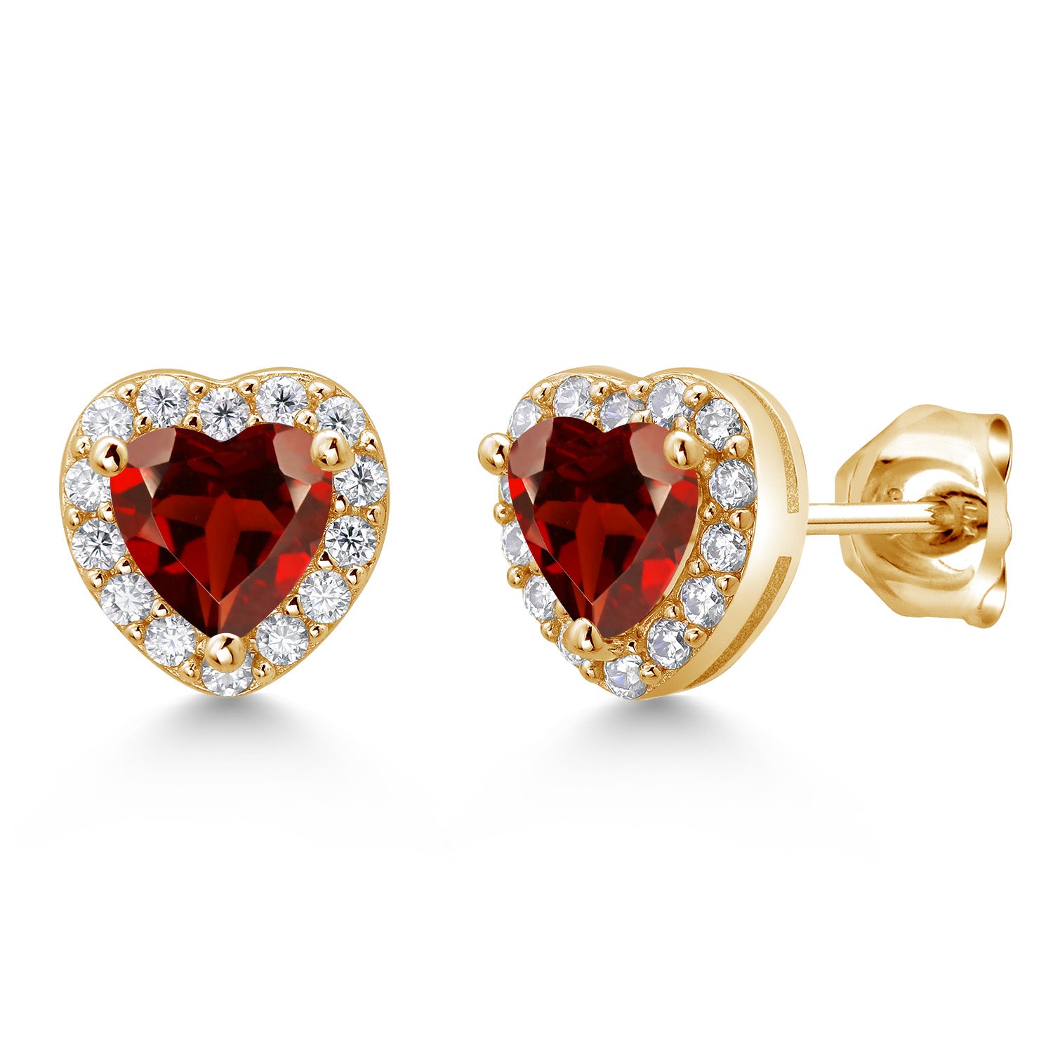 Garnet - January_Yellow Gold Plated Silver_Earrings in Yellow Gold Plated Silver